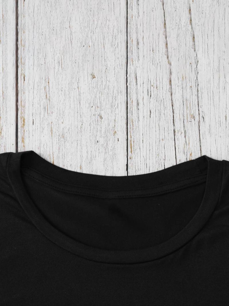 Product Introduction of Women's Letter & Cowboy Hat Print Round Neck Graphic Tee, Vintage Trendy Casual Short Sleeve T-shirt for Daily Wear, Ladies Summer Clothes, Western Clothing 8