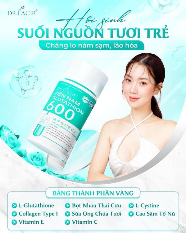 Combo 2h - Viên uống Gluthatinon 600 - sản phẩm chăm sóc da ( mẫu mới ) 2