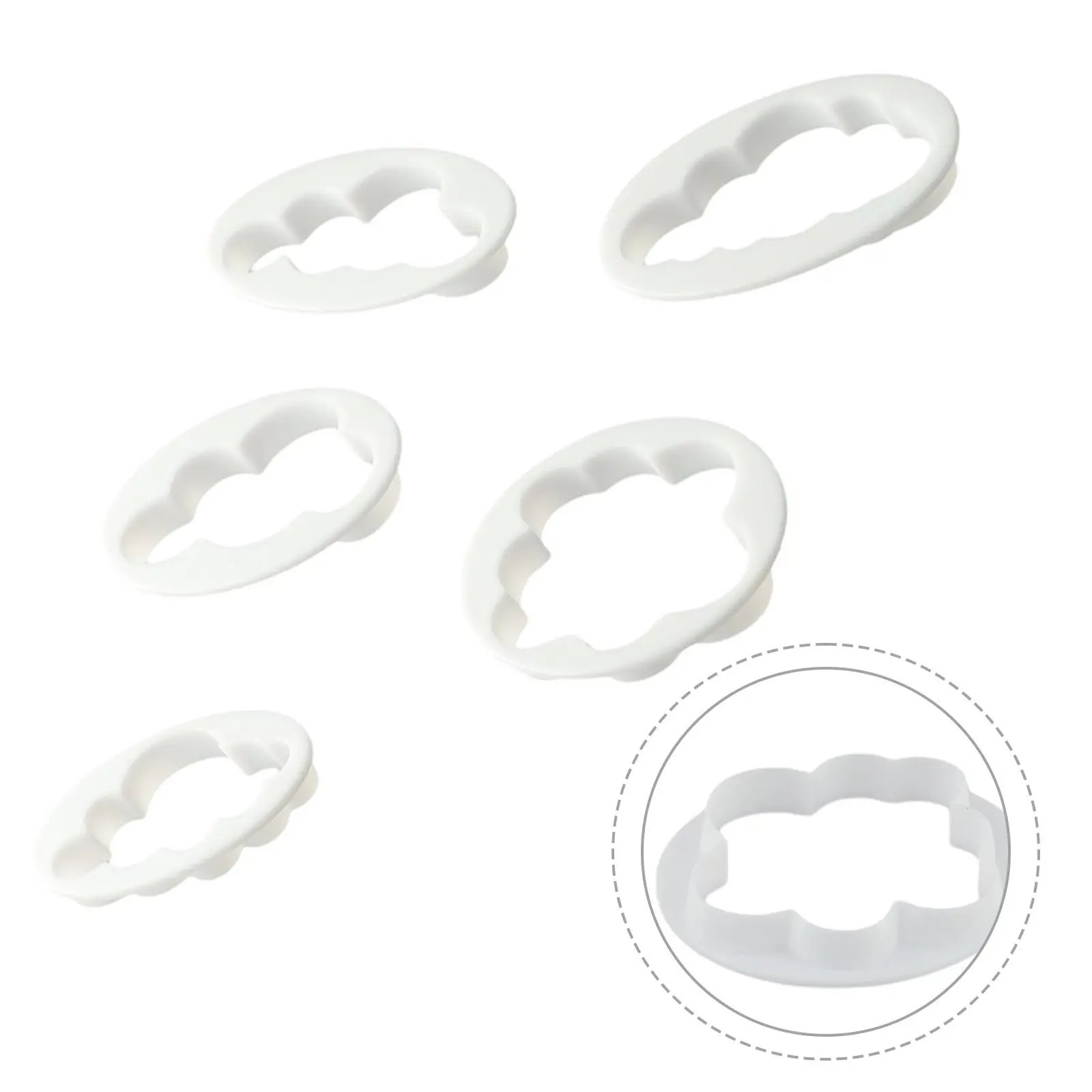 Dụng Cụ Cắt Bánh Quy Hình Đám Mây, Bộ 5 Cái, Làm Bằng Kẹo Mềm In 3D, Dụng Cụ Trang Trí Bánh