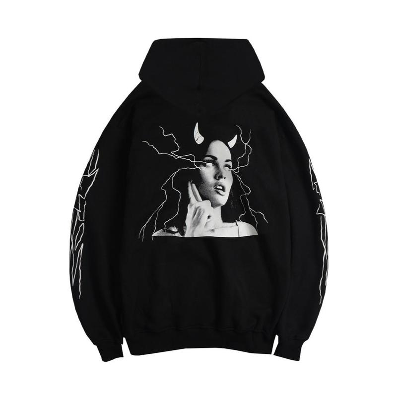 MRJN - Black Hoodie Women  basic  sweater Fleece 0