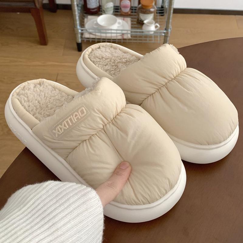 Dép Cotton Kín Ngón Chân Retro Cho Nữ, Giày Mùa Đông Ấm Áp, Phong Cách Hàn Quốc, Cho Cặp Đôi, Hộ Gia Đình, Phòng Ngủ, Không Trượt, Đế Mềm 8