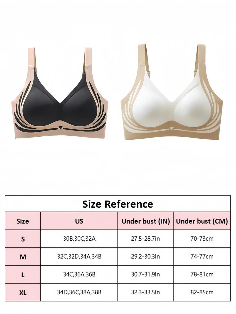Product Introduction of Women's Colorblock Print Wireless Bra, Seamless Adjustable Strap Push Up Bra, Soft Comfortable Breathable Lingerie for All Seasons 7