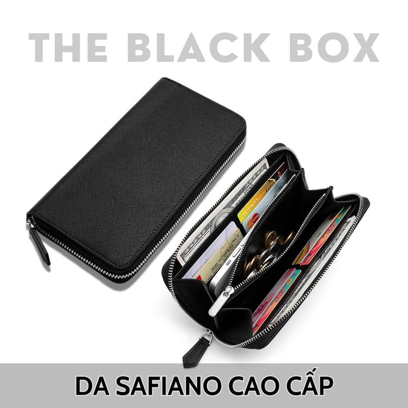 Ví Dài Nam Nữ Cầm Tay Da SAFIANO Xịn Form Cứng Siêu Nét, 8 Ngăn Thẻ + 3 Ngăn Lớn + 2 Ngăn Tiền + Ngăn Khoá Kéo ví