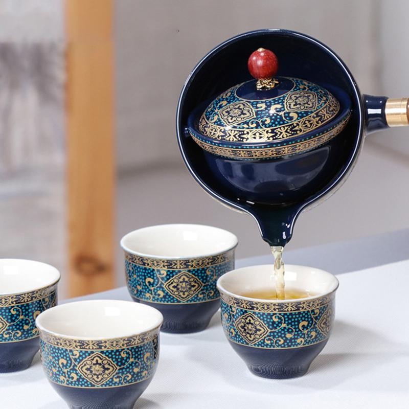Product Introduction of Portable Chinese Gongfu Kung Fu Tea Cup Set Rotating Ceramic Teapot Teaware 24