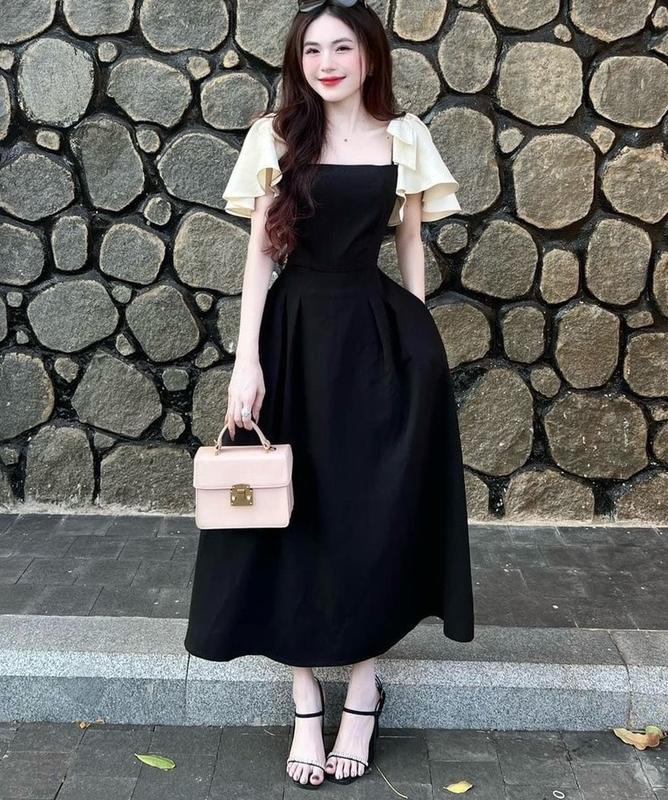 Đầm Dự Tiệc Cổ Vuông Dáng Dài Sang Trọng Bigsize (58-90kg) Linhh Nguyen Bigsize