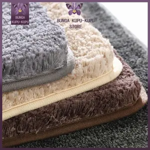 40*60/50*80 Lantai Tikar Warna Solid Karpet Kamar Mandi Premium Bathroom Mat Keset Kamar Mandi Tidur Serap Air Anti Slip Tebal Dan LembutPintu Kamar Mandi Keset Penyerap Non-Slip Tikar Kamar