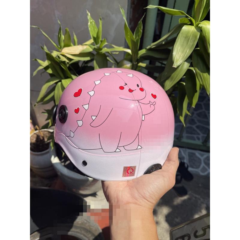 nón bảo hiểm hai màu hình khủng long siêu cute