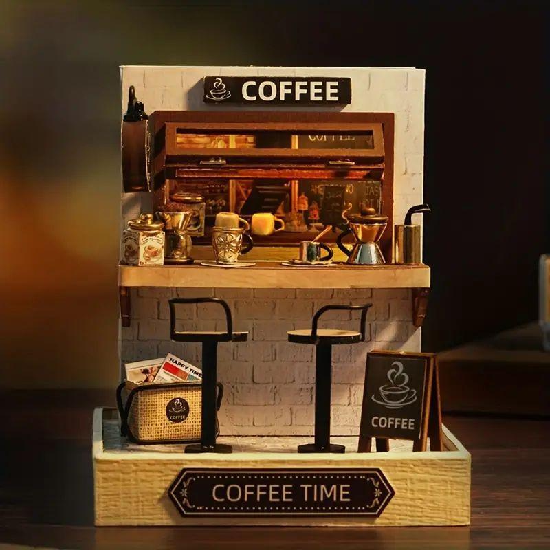 Product Introduction of Coffee Shop Design Building Block Toy, 1 Box Creative Micro Building Block Kit, DIY Handicraft Decoration, Stocking Fillers Gift 13