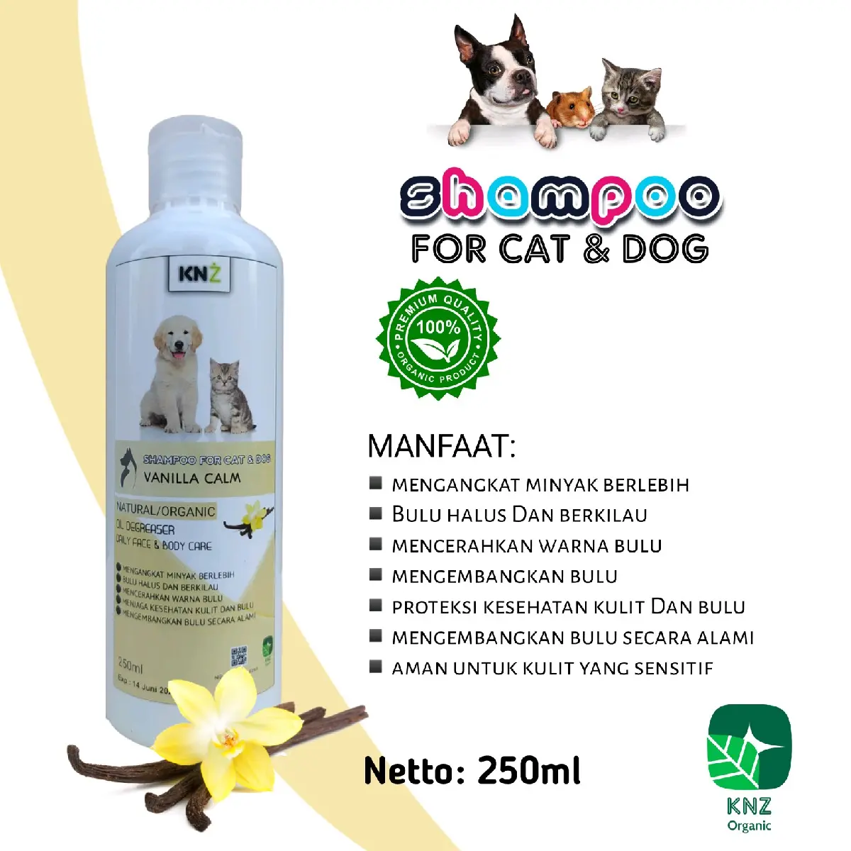 Shampoo 250ml knz penumbuh bulu, anti rontok