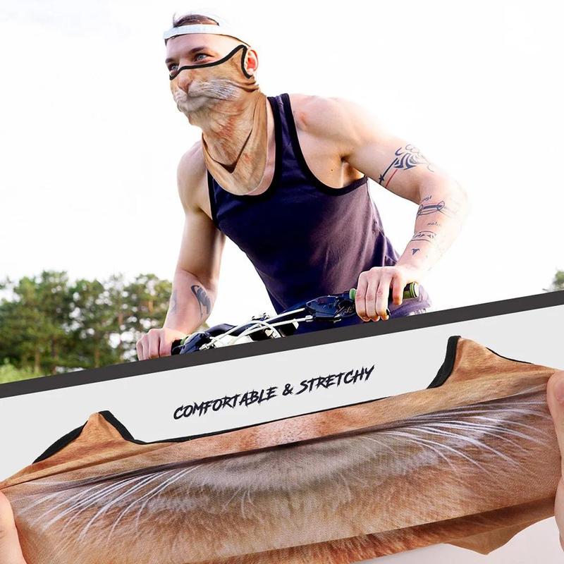 Breathable Quick Drying 3D Cat Pattern Full Face Neck Guard Sun Protective Mask, Outdoor Sports Cycling Face Mask, Motorcycle Accessories 5