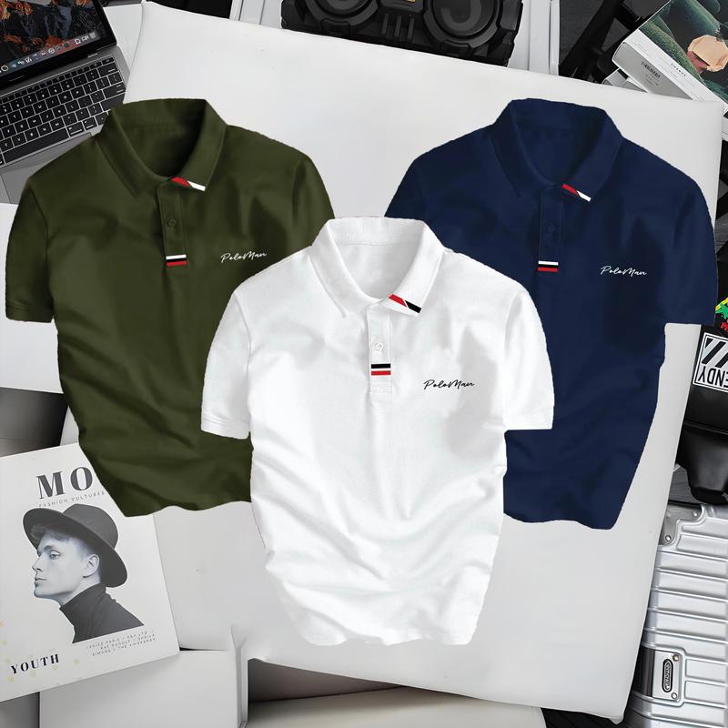 Combo 3 áo thun polo POLOMAN 14 có cổ cho nam nữ menswear chất vải cá sấu thái cvc basic cao cấp thời trang thanh lịch freeship nhiều màu polo coffee Ngắn Tay Shirt
