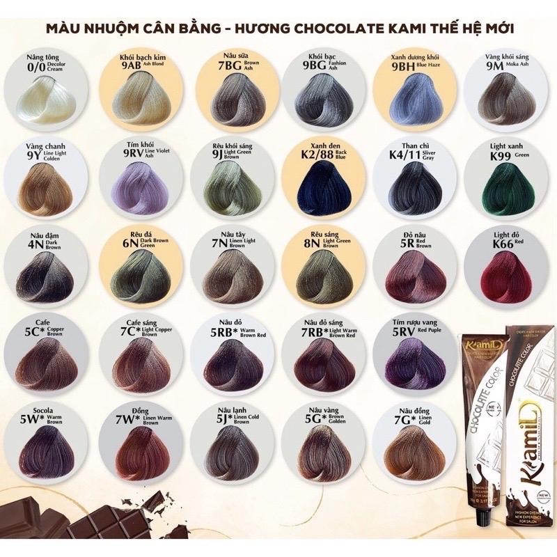 (Giá sỉ salon không kèm oxi) Màu nhuộm Kami pha sẵn, cân bằng, phủ bạc Nhuộm Tóc Đổi Màu Tóc Nữ