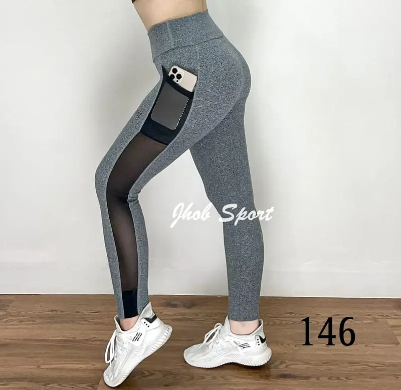 Celana Legging Panjang Olahraga Wanita /Legging Kombinasi Bahan Jaring Tile/Celana Panjang Sport/Celana Legging 5