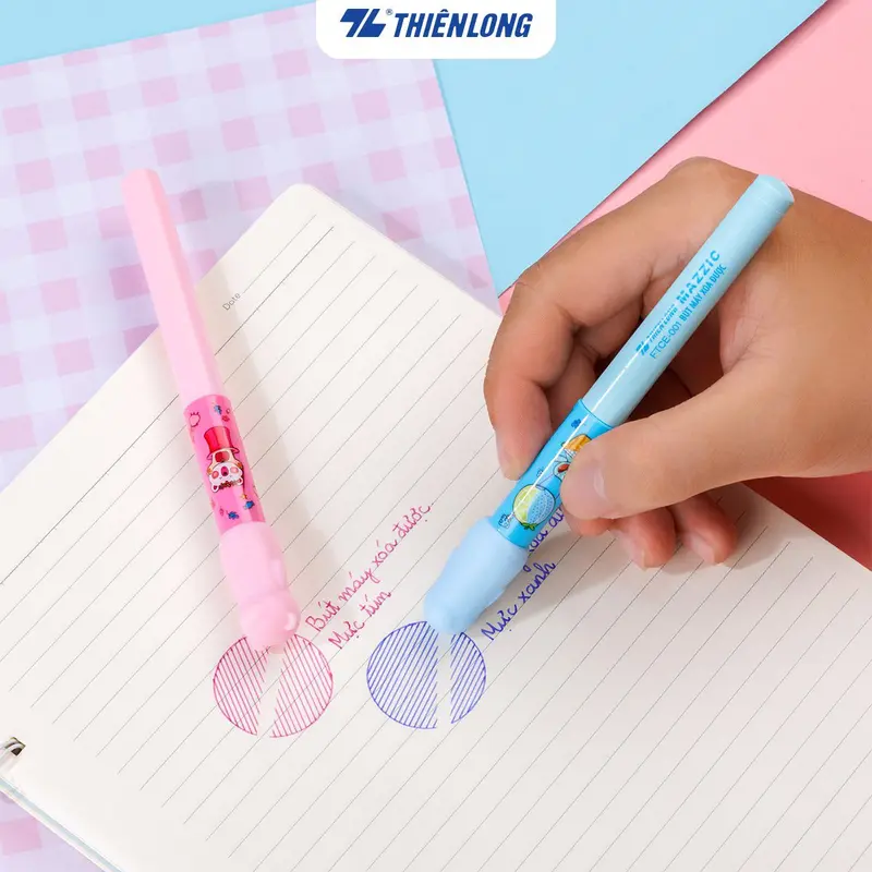 Bút máy xóa được Mazzic Thiên Long FTCE-001 - Ngòi cải tiến, trơn, êm với ống mực không lắng cặn . Ống Mực Tím 1