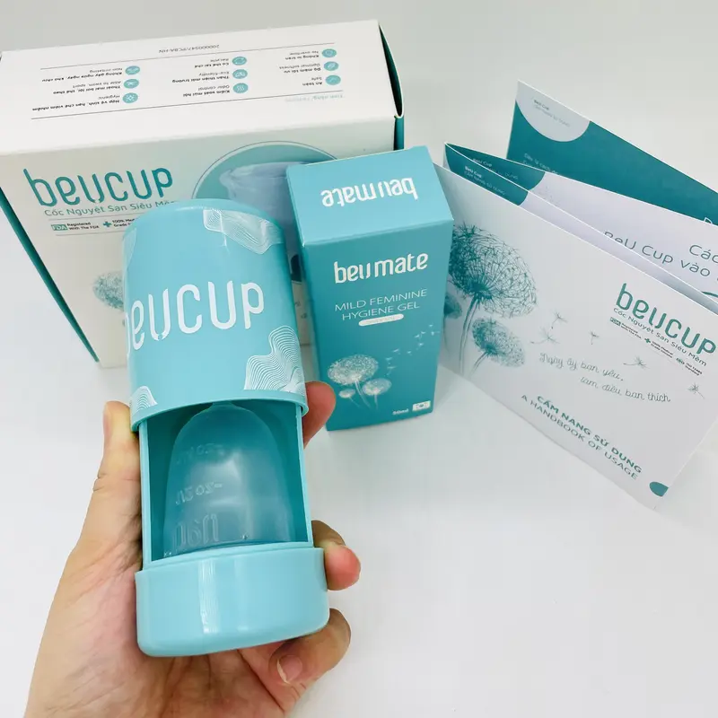 Cốc nguyệt san BeuCup - An toàn với silicone nhập khẩu từ Đức - Tặng kèm 1 mini Vĩnh hồng xuân dành cho Nữ 7