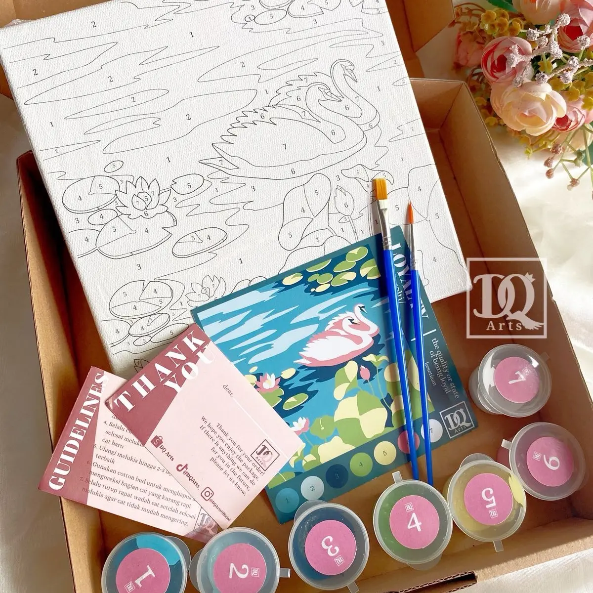 Paint by Numbers kit by DQ Arts | 7 Colors (Model: LOYALTY) Hadiah Gift