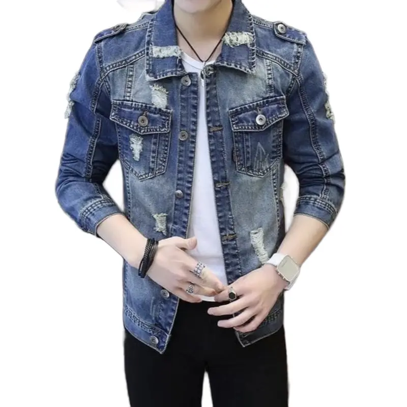 Bossado - JAKET JEANS DENIM PRIA WANITA SOBEKAN POLOSSAN M - XXL 0