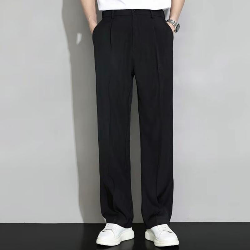 Quân Âu Nam Cạp Chun Sau Ống Suông Phong Cách Bassic Ms003 Menswear Pants  C-Men'S Quần Âu