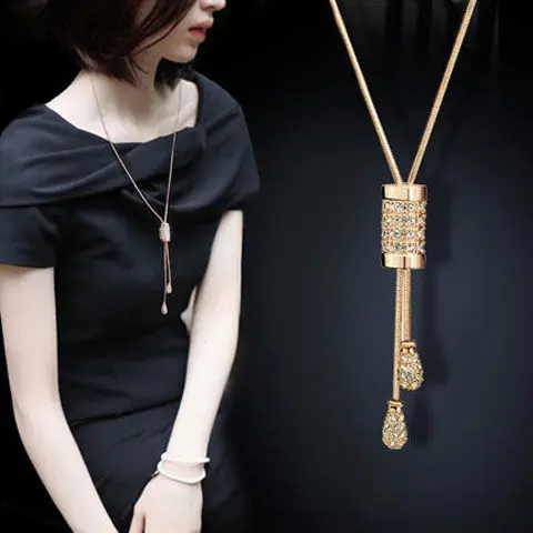 Dây Chuyền Áo Len, Dài, Hàng Mới Về 2019, Dễ Phối Đồ, Đơn Giản, Cao Cấp, Thích Hợp Cho Mùa Thu Và Mùa Đông, Phụ Kiện Quần Áo Nữ, Vòng Cổ Lộng Lẫy, Hợp Xu hướng