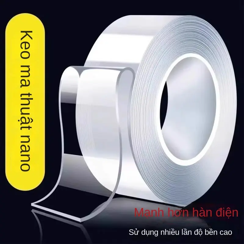 Băng Dính Nano, Trong Kho, Chất Kết Dính Mạnh, Acrylic Trong Suốt, Không Dấu Vết, Không Thấm Nước, Băng Dính Hai Mặt, Thích Hợp Cho Người Nổi Tiếng Trên Internet