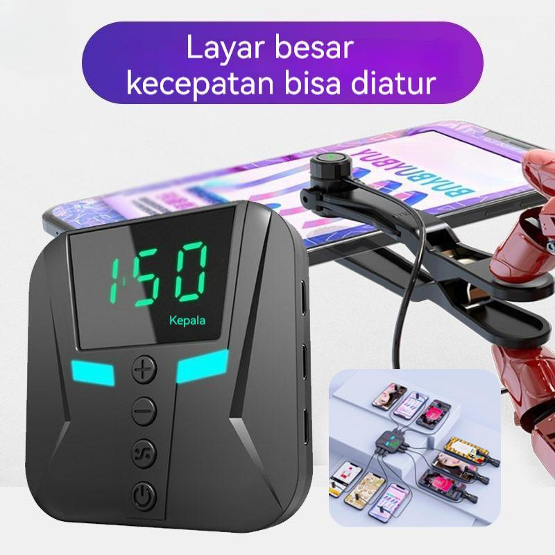 【COD】Alat Klik Layar Otomatis Senyap Multifungsi Alat Klik Ponsel dengan 2 Kepala Klik Penyesuaian Empat Kecepatan untuk Clicker Layar Mart Klik Otomatis USB untuk Streaming Langsung dengan Lampu LED Kompatibel untuk Streaming Langsung Ponsel Pintar 1
