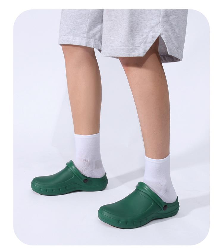 Product Introduction of Giày Đầu Bếp, Dành Cho Nam Và Nữ, Chất Liệu EVA, Dép Siêu Nhẹ, Thích Hợp Cho Bác Sĩ Và Y Tá, Giày Phẫu Thuật, Guốc Thông Gió Chống Trượt, Chống Thấm Nước Và Chống Dầu, Giày Đi Làm Đế Bằng Sandal 4