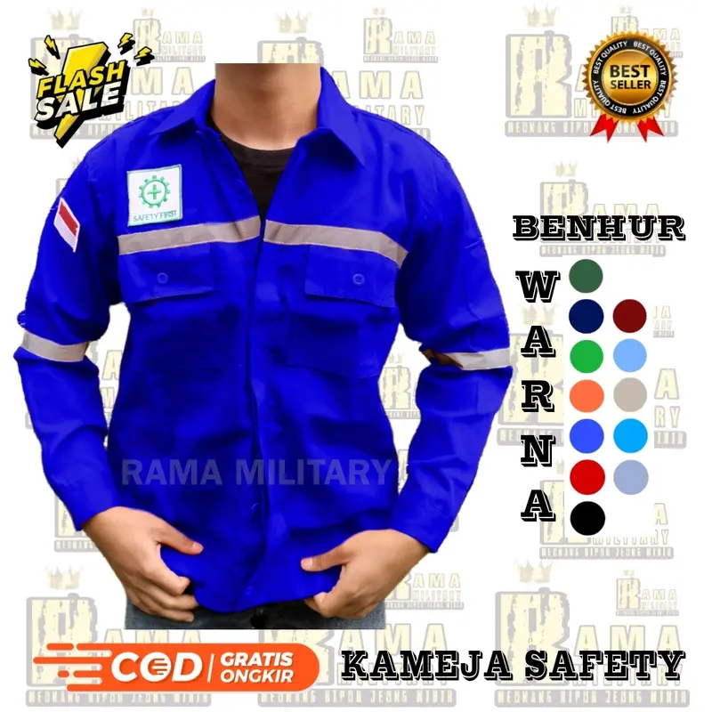 PROMO KAMEJA WEARPACK ATASAN PROYEK SAFETY TAMBANG Katun Baju Seragam Pria Panjang  Pendek Hitam Navy Biru dll tidak sama Celana 1