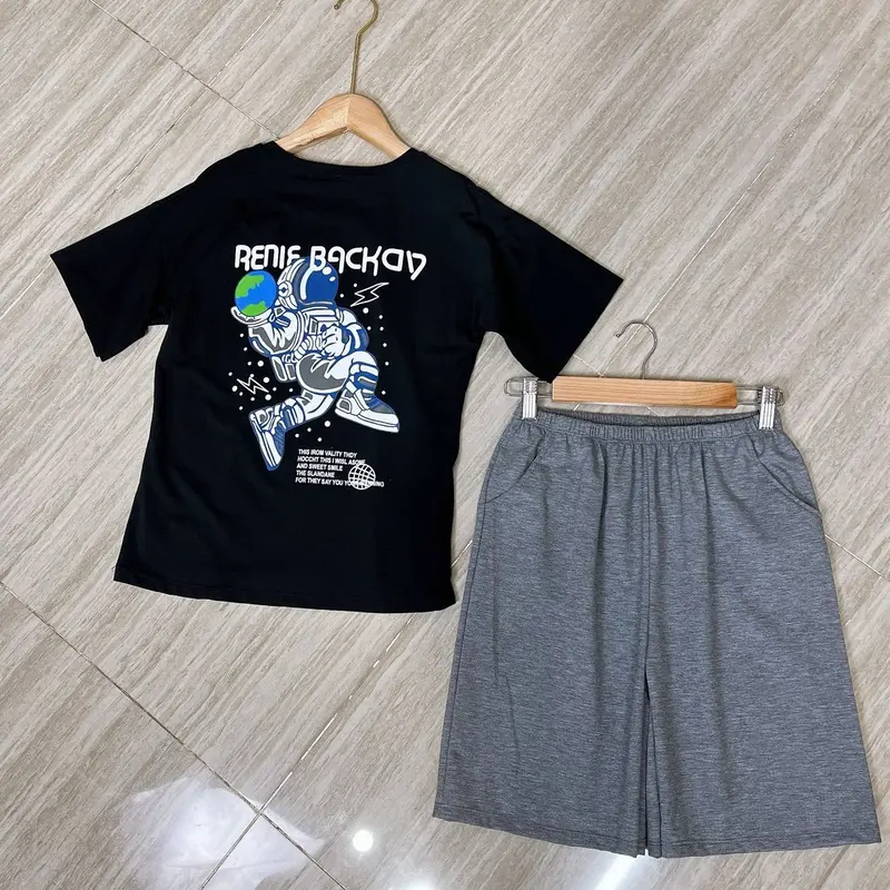 Bộ bé trai phi hành gia 18-55kg chất cotton mịn mát 1