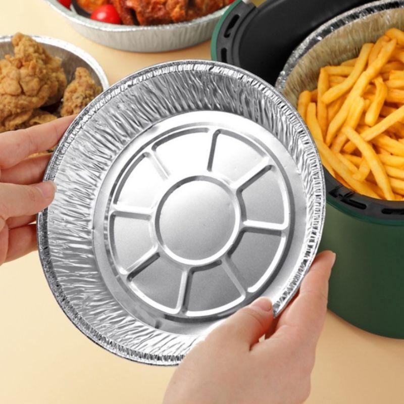 Combo 50 Khay Giấy Bạc 22cm Lót Nồi Chiên Không Dầu Lò Nướng - Khuôn Đĩa Nhôm Đựng Thức Ăn Đựng Thực Phẩm