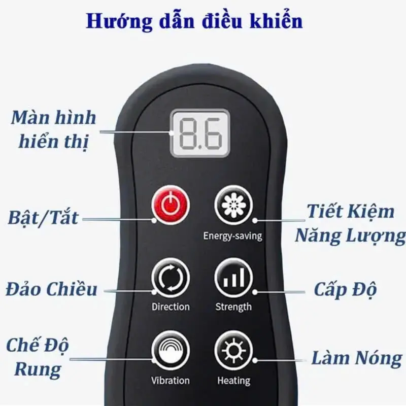 Gối massage hồng ngoại cao cấp có remote cầm tay động cơ rung, Máy mát xa cổ vai gáy lưng chân có nam châm từ tính, 20 bi xoay, bóp khí cầm tay hỗ trợ matxa toàn thân 6
