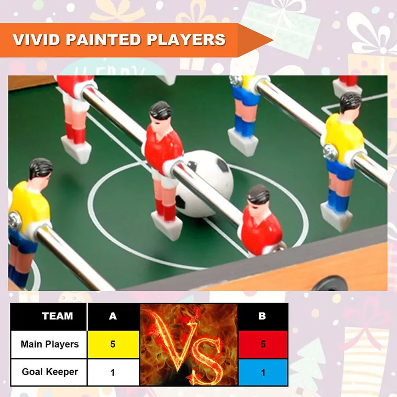 Table Football & Mini Balls, 1 Count Table Soccer & 2 Counts Balls, Parent-child Competitive Board Game, Indoor Recreation Equipment For Kids & Adults 5