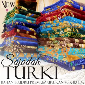 Grosir 10 pcs Sajadah Turki BESAR Oleh-oleh Haji Umroh Muslim Motif Tebal Lembut Nyaman Sejadah Kodian Murah