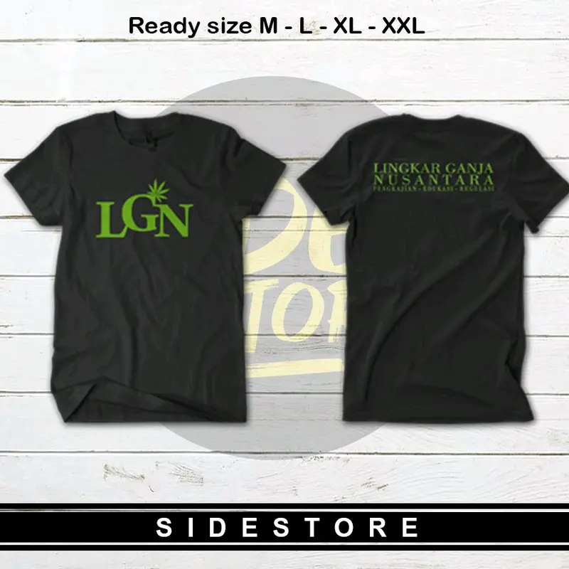 BAJU KAOS LGN LINGKAR GANJA NUSANTARA BAHAN KATUN KUALITAS PREMIUM TIDAK PANAS- Santai Crew Neck Polos Hitam Katun Combed Custom Panjang Sablon Pria Distro Pendek 0