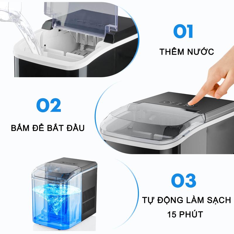 [BH 5 năm] Aimi Máy Làm Đá Viên Tủ Đá Mini Gia Đình Tạo Đá Siêu Tốc Trong 8 - Phút-100% Chính Hãng 3