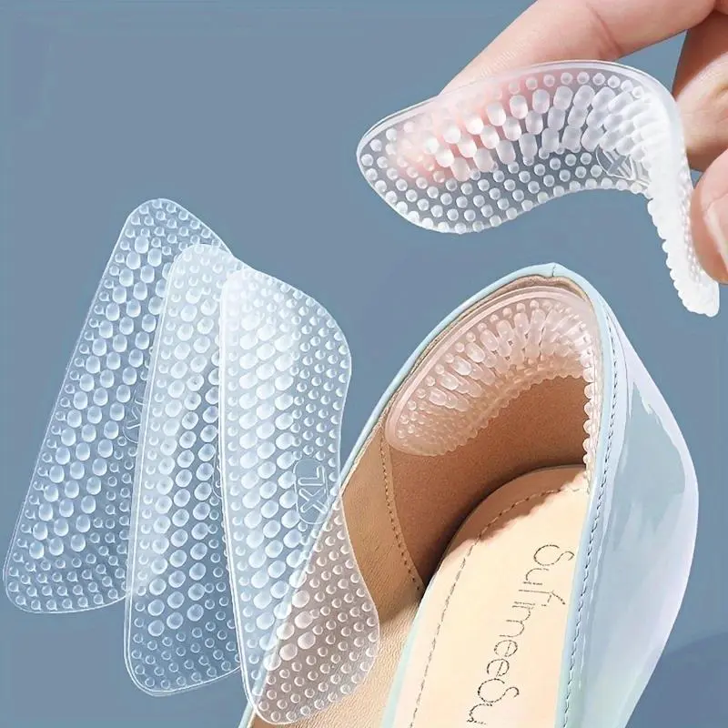 Silicone Heel Protector, 4 Counts/set Anti-slip Heel Sticker, Transparent Heel Protective Film, Foot Care Tool for Women & Men 0