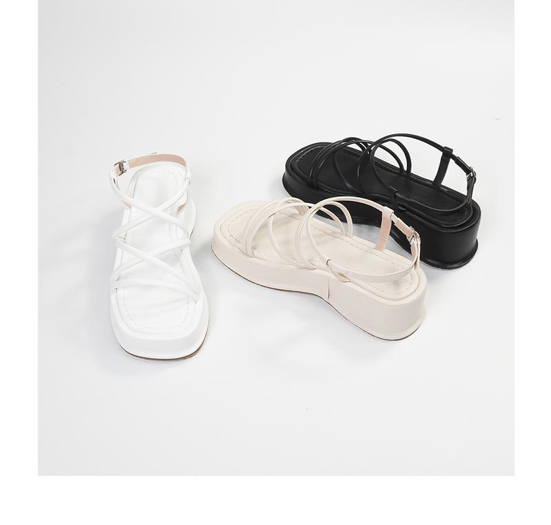 Product Introduction of EROSSKA - Giày sandal nữ đế xuồng dây quai mảnh cao 6cm màu nude - SB014 4