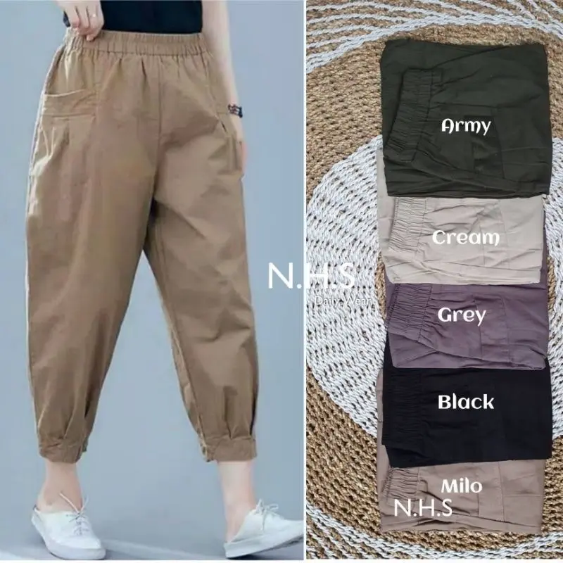 Celana Korean Style Wanita Mera Pants Twill Combed 3