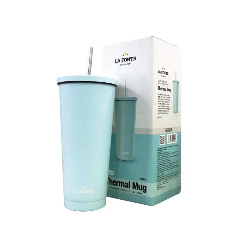 Ly giữ nhiệt Pastel La Fonte, Dung tích 710ml, Thép không gỉ SUS304, Kèm Ống Hút - MORIITALIA 012508 4