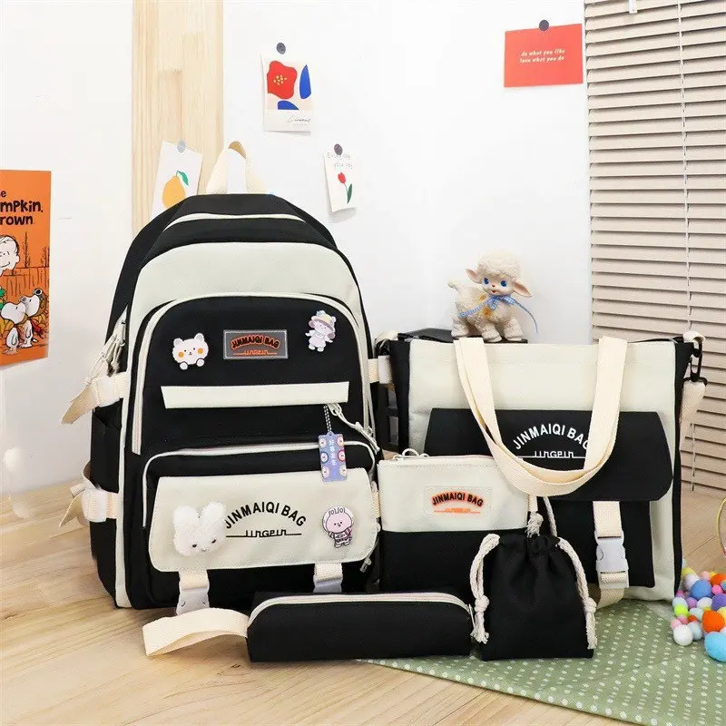 Set Bộ Balo 4 Món - Balo Học Sinh Cấp 1 Cấp 2 Đi Học Đi Chơi da hoc 4