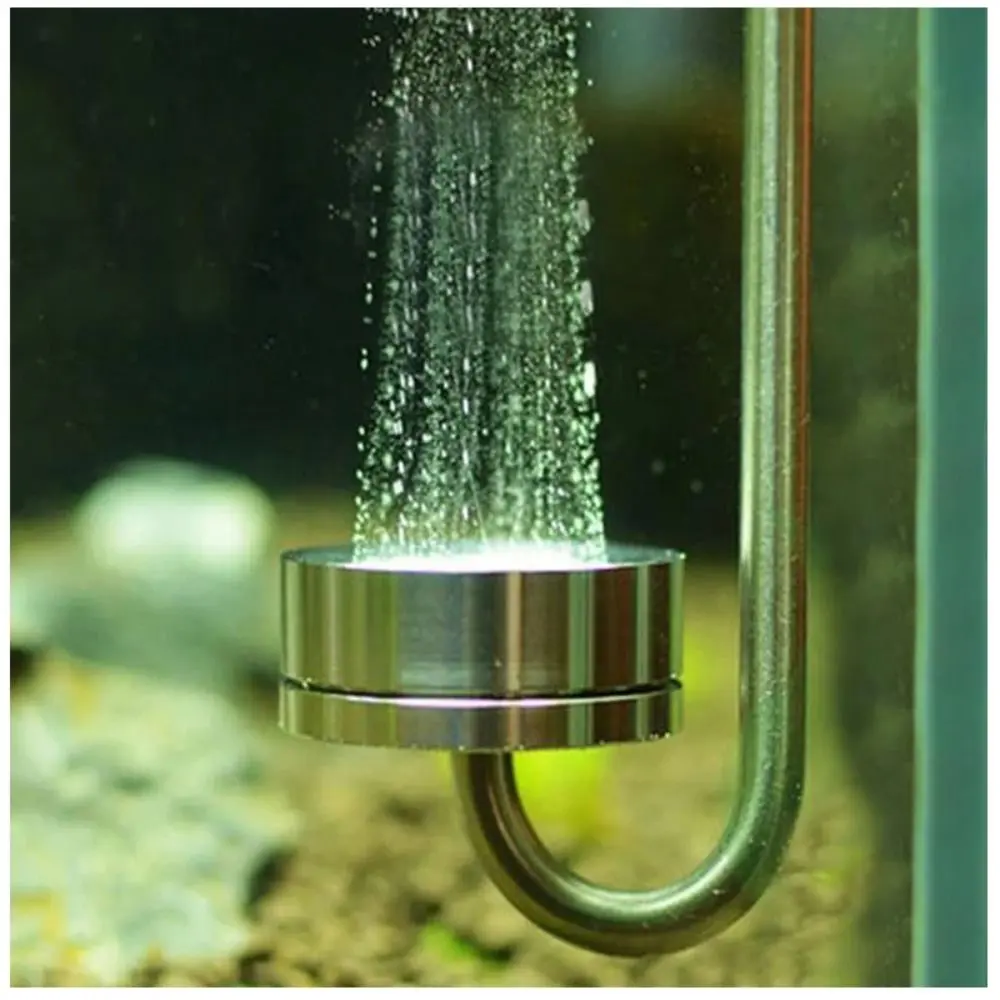 Fish Tank CO2 Dissolver U-shaped Fish Tank CO2 Diffuser Easy to Use High Dissolving Rate Carbon Dioxide Atomizer System 304 Stainless Steel Aquarium Oxygen Diffuser Aquarium