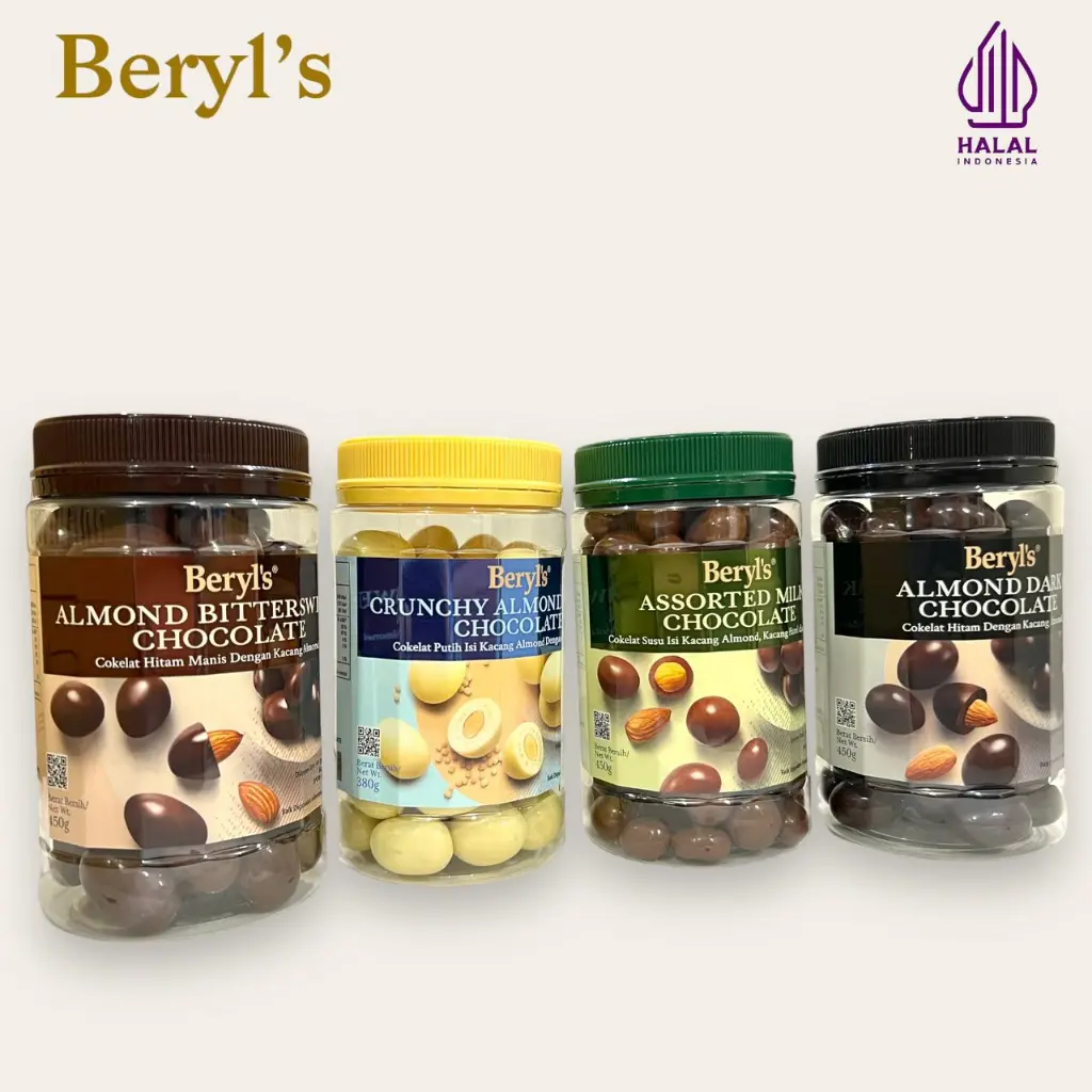 COKLAT BERYL'S Toples Almond Chocolate Cocoa White exp 01-01-2026