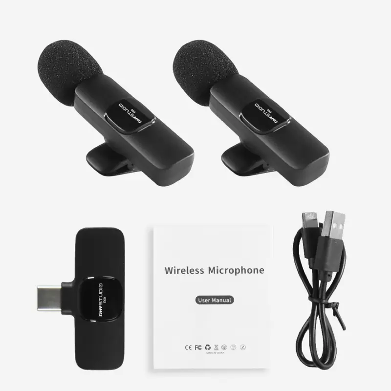 Mikrofon Wireless Lavalier Microphone USB Type C 2.4GHz - E60 6