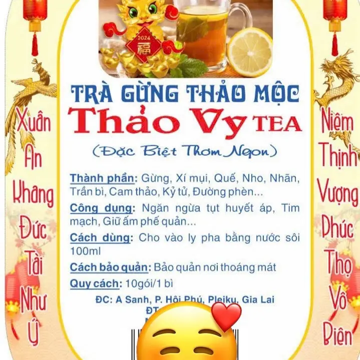 Trà gừng thảo mộc thảo vy tea