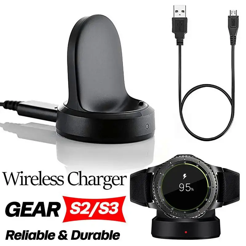 Bộ sạc không dây, cho đồng hồ thông minh Samsung Galaxy, đế sạc nhanh, cho đồng hồ thông minh Samsung Gear S3 Classic Frontier S2 0