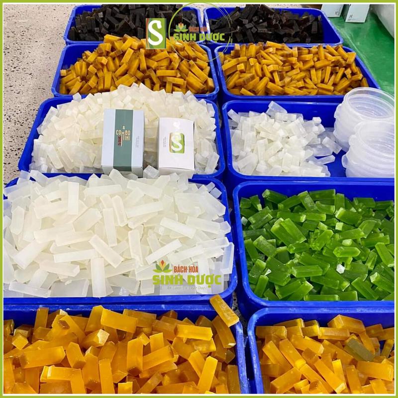 Vụn xà bông nguyên vị 12 mùi vị, vụn xà phòng htx sinh dược 500g, tặng kèm túi lưới tạo bọt