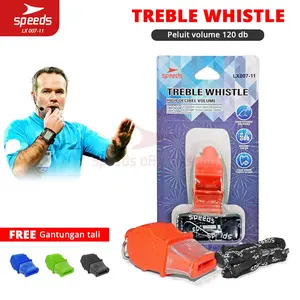SPEEDS Peluit Wasit Pluit Treble Whistle 120db Olahraga Alat Periwitan Sport Ball Bola Outdoor + Lanyard 007-11