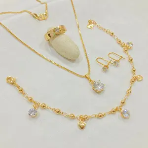 PART 2 SET PERHIASAN TITANIUM LAPIS EMAS 24K ANTI LUNTUR