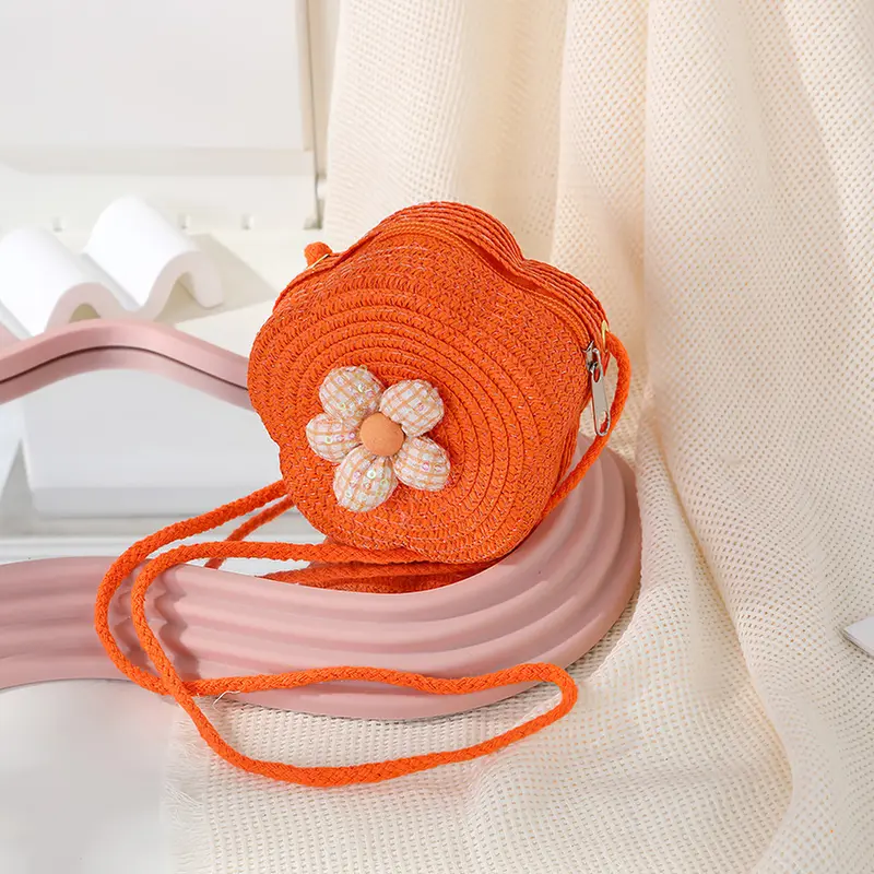 Túi Rơm Dệt Đeo Chéo Mini, Thiết Kế Dễ Thương, Dành Cho Trẻ Em, Lý Tưởng Cho Các Hoạt Động Ngoài Trời 6