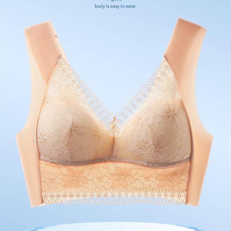 Product Introduction of Large Size Lace Beautiful Back Push-up Bra, Adjustable Big Breasts, Small Beauty Vest, Support Side Breasts Women's Underwear 6