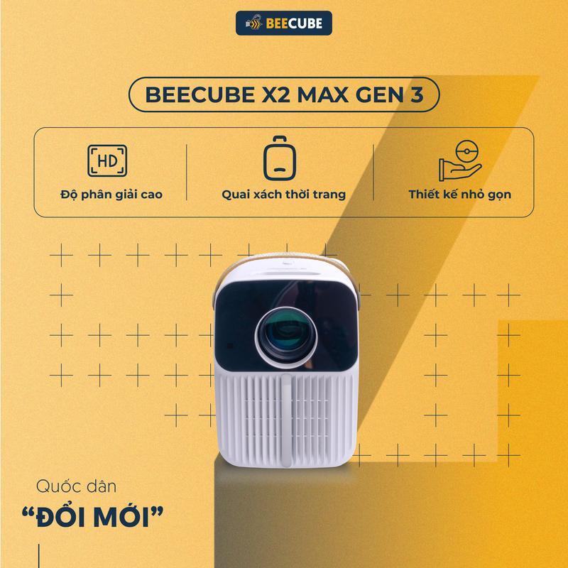 Máy Chiếu Mini Beecube X2 Max Gen 3 – 2023 + MÀN CHIẾU Projector Xem Phim